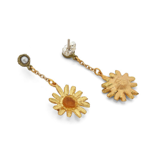 Yellow daisy drop earrings by Michael Michaud